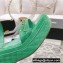 Chanel Chain Platform Sandals Patent Green 2022