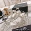 Chanel Chain Platform Sandals Patent White 2022