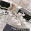 Chanel Chain Platform Sandals Patent White 2022