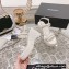 Chanel Chain Platform Sandals Patent White 2022