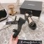 Chanel Chain Platform Sandals Patent Black 2022
