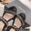 Chanel Chain Platform Sandals Patent Black 2022