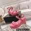 Chanel Chain Platform Sandals Patent Pink 2022