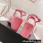 Chanel Chain Platform Sandals Patent Pink 2022