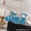 Chanel Chain Platform Sandals Patent Blue 2022
