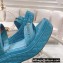 Chanel Chain Platform Sandals Patent Blue 2022