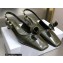 Dior Heel 1cm/3.5cm Rose Fantastique Slingback Flats/Pumps Dark Green 2022