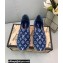 Louis Vuitton Monogram Denim Starboard Flat Espadrilles Navy Blue 2022