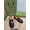 Gucci Heel 2.5cm Croco Pattern Loafers with Double G Black 2022