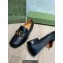 Gucci Heel 2.5cm Croco Pattern Loafers with Double G Black 2022
