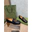 Gucci Heel 2.5cm Croco Pattern Loafers with Double G Black 2022