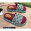 Gucci Platform GG Canvas Slide Sandals 623212 Light Blue 2022