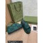 Gucci Heel 12cm Platform 7cm Maxi GG Canvas Slide Sandals 674761 Green 2022