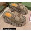 Gucci Heel 12cm Platform 7cm Maxi GG Canvas Slide Sandals 674761 Beige 2022