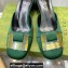 Gucci Heel 8.5cm Mules Pumps Satin Green 2022
