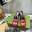 Gucci Heel 8.5cm Mules Pumps Satin Red 2022