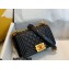 Chanel Small LE BOY Handbag A67085 in Lambskin Black/Aged Gold