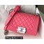 Chanel Small LE BOY Handbag A67085 in Caviar Leather Dark Pink/Shine Silver