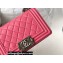 Chanel Small LE BOY Handbag A67085 in Caviar Leather Dark Pink/Shine Silver