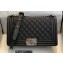 Chanel Medium LE BOY Handbag A67086 in Caviar Leather Black/Aged Silver