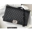 Chanel New Medium LE BOY Handbag A92193 in Caviar Leather Black/Aged Silver