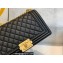 Chanel Medium LE BOY Handbag A67086 in Caviar Leather Black/Aged Gold