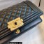 Chanel Medium LE BOY Handbag A67086 in Lambskin Black/Gold