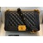 Chanel Medium LE BOY Handbag A67086 in Lambskin Black/Aged Gold