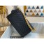 Chanel Medium LE BOY Handbag A67086 in Caviar Leather Chevron Black/Aged Gold