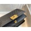 Chanel Medium LE BOY Handbag A67086 in Caviar Leather Chevron Black/Aged Gold