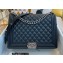 Chanel Large LE BOY Handbag A67087 in Lambskin Black/Aged Silver