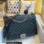 Chanel Large LE BOY Handbag A67087 in Lambskin Black/Aged Silver