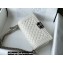 Chanel Medium LE BOY Handbag A67086 in Caviar Leather White/Shine Silver