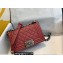 Chanel Small LE BOY Handbag A67085 in Caviar Leather Date Red/Aged Silver
