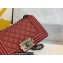 Chanel Small LE BOY Handbag A67085 in Caviar Leather Date Red/Aged Silver