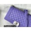 Chanel Medium LE BOY Handbag A67086 in Caviar Leather Purple/Shine Silver