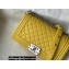 Chanel Medium LE BOY Handbag A67086 in Caviar Leather Yellow/Shine Silver