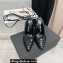 The Attico Heel 10.5cm Venus Slingback with Ankle Strap Sequins Black