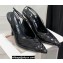 The Attico Heel 10.5cm Venus Slingback with Ankle Strap Sequins Black
