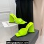 The Attico Heel 10.5cm Devon Mules Patent Fluo Yellow