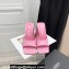 The Attico Heel 10.5cm Devon Mules Crocodile Print Pink