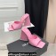 The Attico Heel 10.5cm Devon Mules Crocodile Print Pink