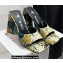 The Attico Heel 10.5cm Devon Mules Python Print