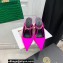 Versace Heel 11cm Satin Medusa Rhinestone Artifact Mules Fuchsia