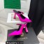 Versace Heel 11cm Satin Medusa Rhinestone Artifact Mules Fuchsia