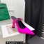 Versace Heel 11cm Satin Medusa Rhinestone Artifact Mules Fuchsia
