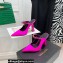 Versace Heel 11cm Satin Medusa Rhinestone Artifact Mules Fuchsia
