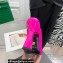 Versace Heel 11cm Satin Medusa Rhinestone Artifact Mules Fuchsia