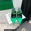 Versace Heel 11cm Satin Medusa Rhinestone Artifact Mules Green