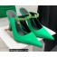 Versace Heel 11cm Satin Medusa Rhinestone Artifact Mules Green